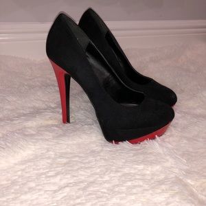 New Look black with red heel